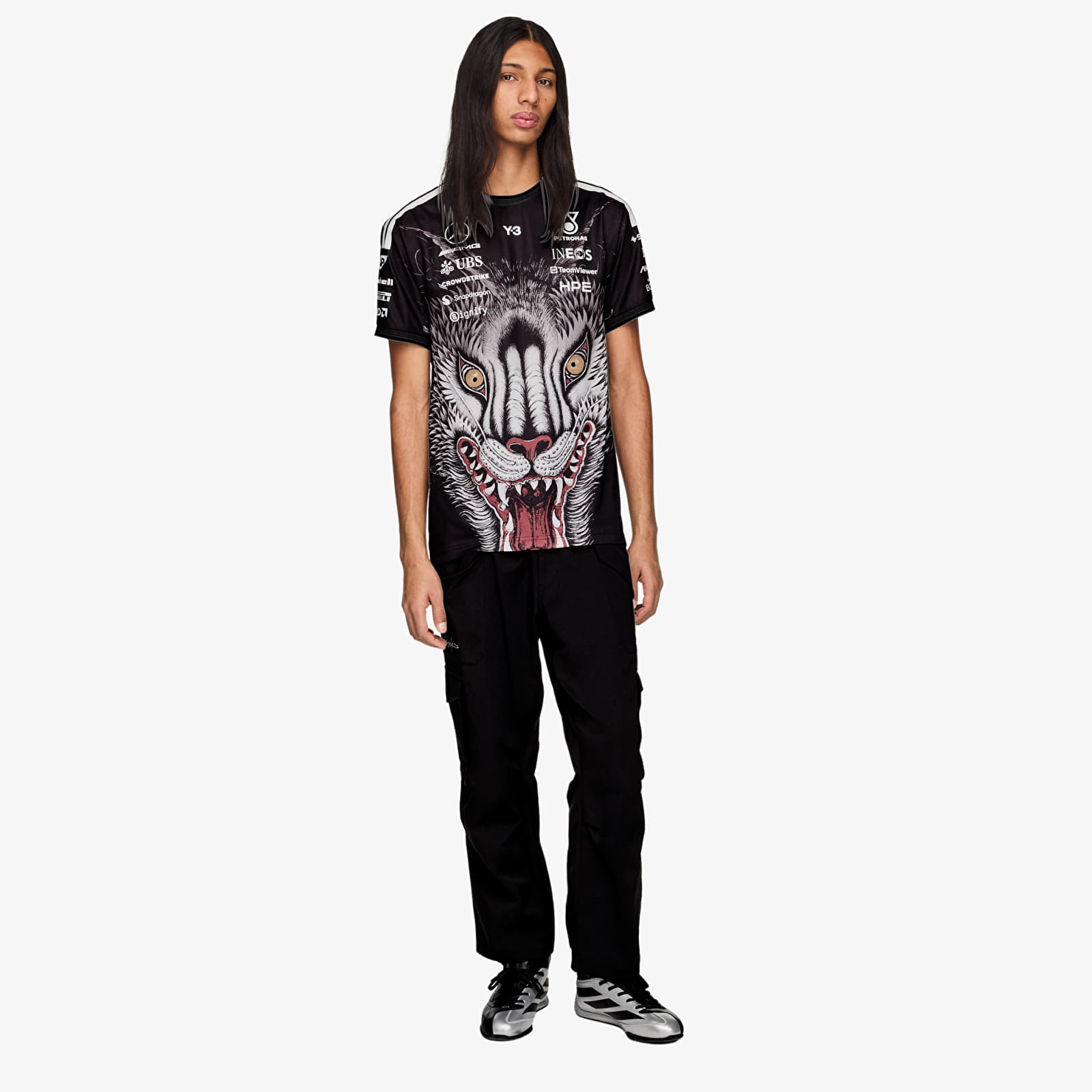 Camisetas Y-3 Mercedes AMG Petronas Formula 1 Team Driver Short Sleeve Jersey Black