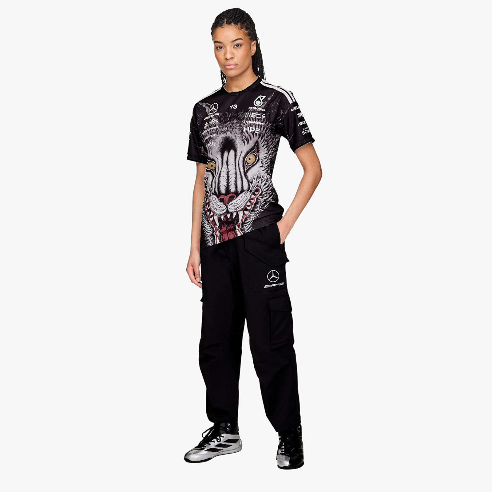 Camisetas Y-3 Mercedes AMG Petronas Formula 1 Team Driver Short Sleeve Jersey Black