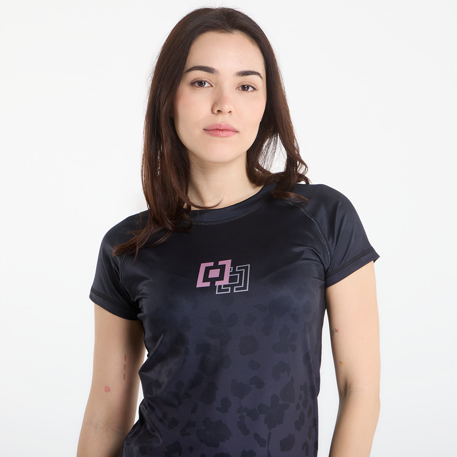 Dámské dresy Horsefeathers Deco Bike Jersey Black/ Cheetah