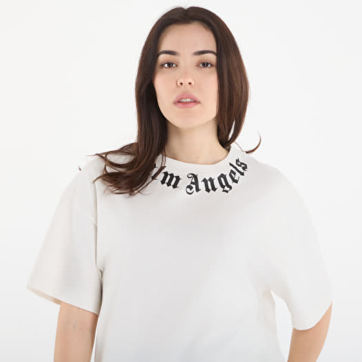 T-shirts Palm Angels Neck Logo Regular Tee UNISEX Off White/ Black