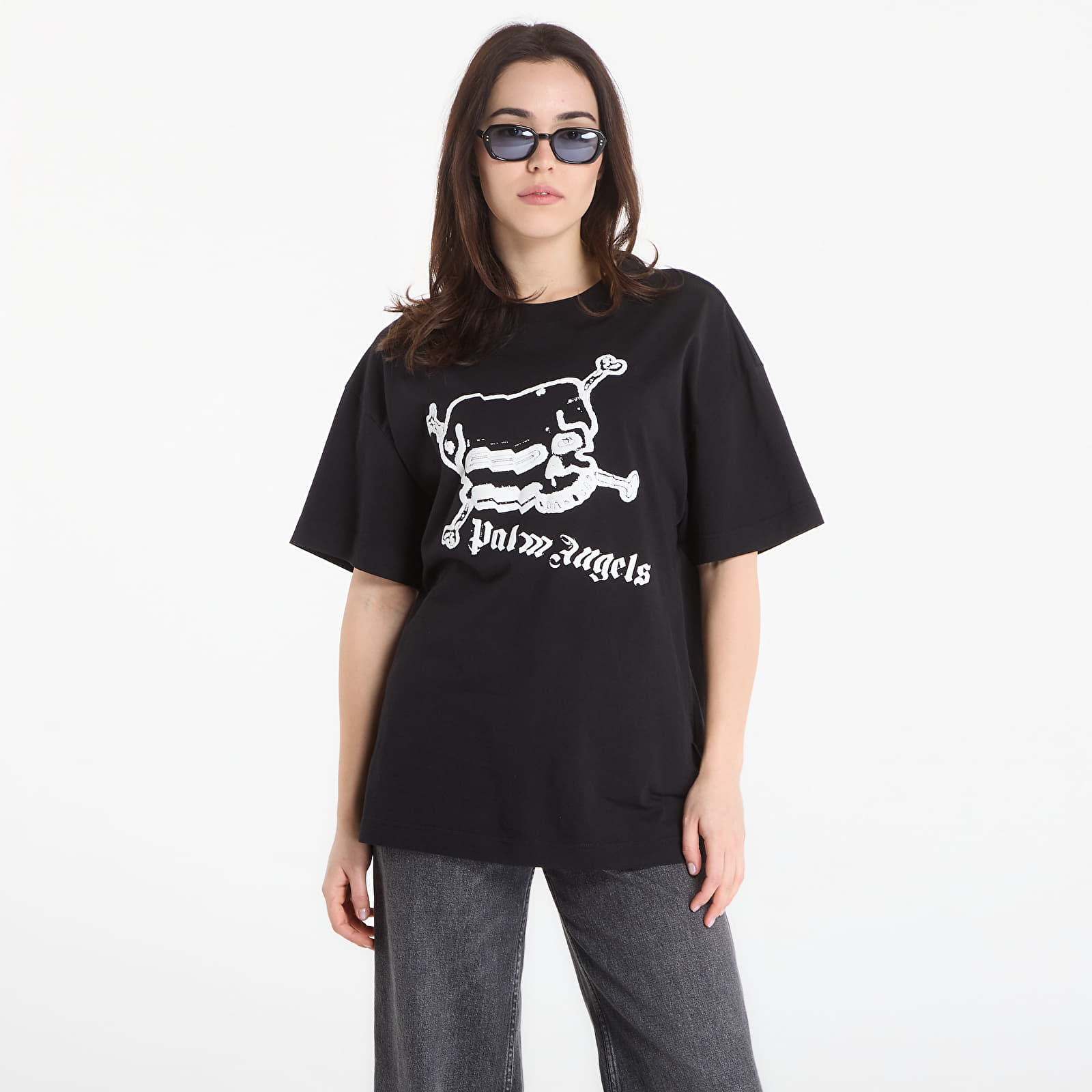 Majice T-shirt Palm Angels Skull Regular Tee UNISEX Black/ Off White