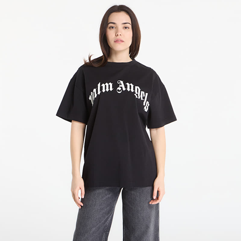 Tričko Palm Angels Curved Logo Regular Tee UNISEX Black/ Off White