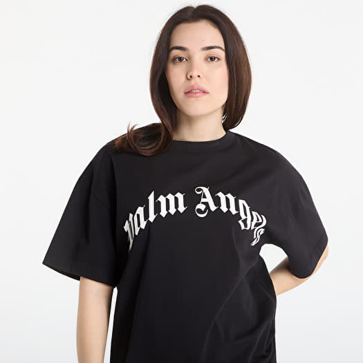 Palm Angels Curved Logo Regular Tee UNISEX Black/ Off White | Footshop