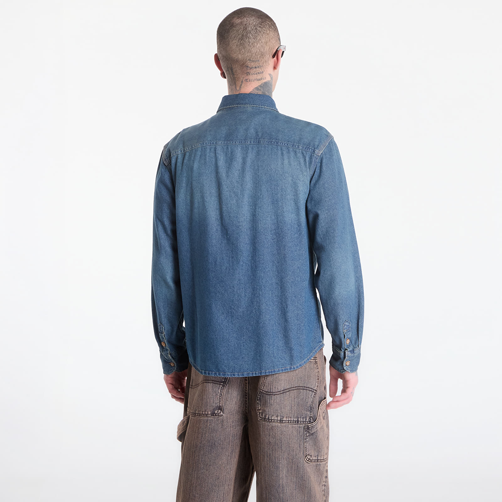 Vīriešu krekli Dickies Lightweight Denim Shirt Ls Khaki Tntd Blue