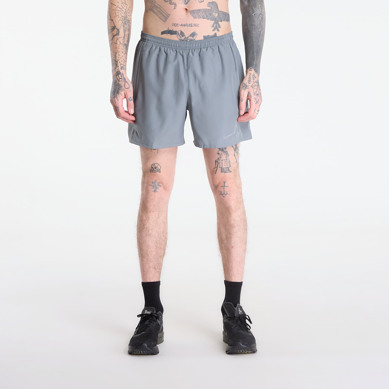 Shorts Nike Miler Men's Dri-FIT 2-in-1 5" Running Shorts Smoke Grey/ Smoke Grey/ Reflective Silv