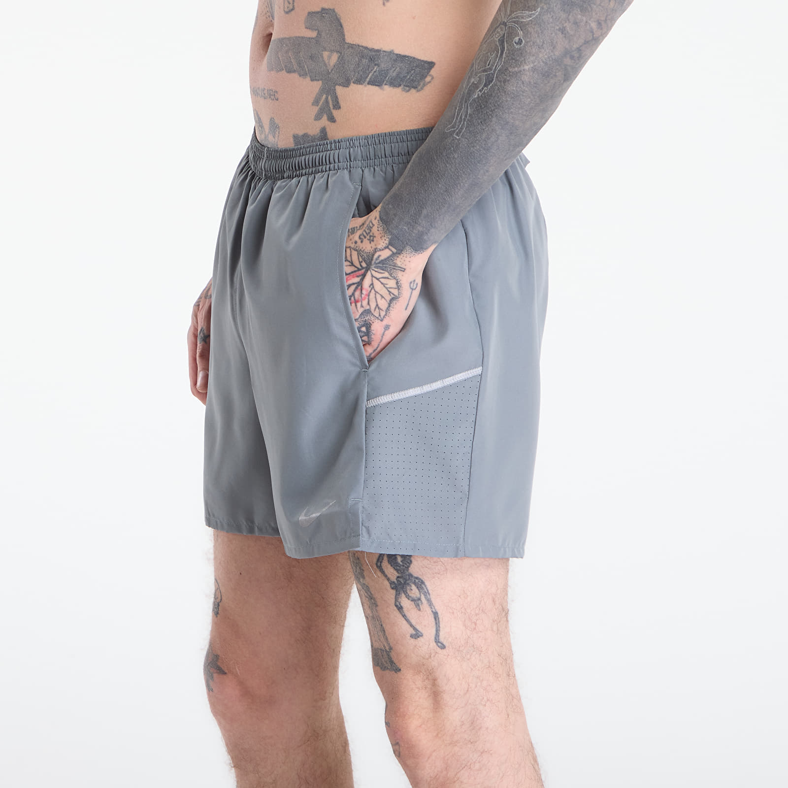 Shorts Nike Miler Men's Dri-FIT 2-in-1 5" Running Shorts Smoke Grey/ Smoke Grey/ Reflective Silv
