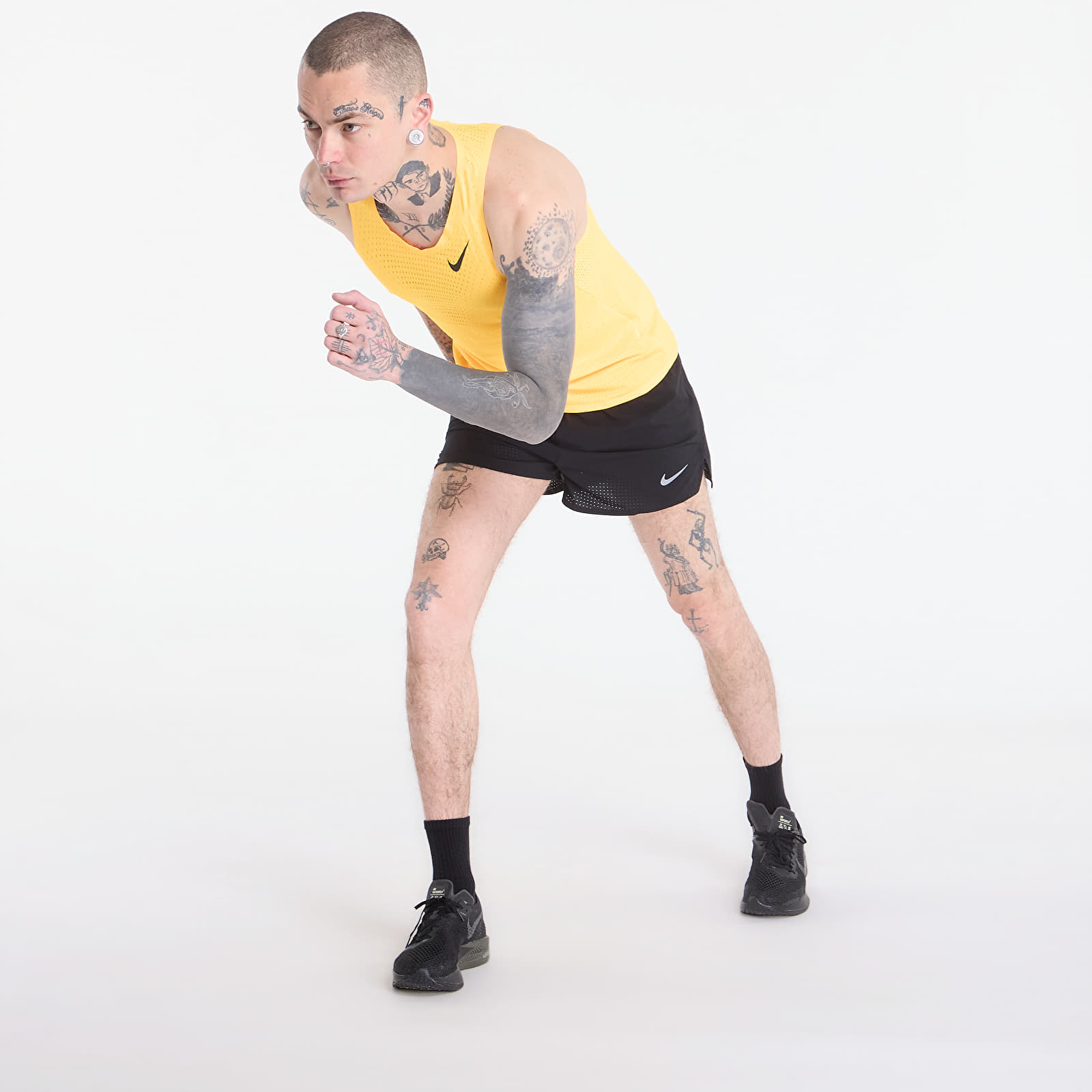 Pantaloncini Nike Fast Men's Dri-FIT 3" Brief-Lined Running Shorts Black/ Black/ Reflective Silv