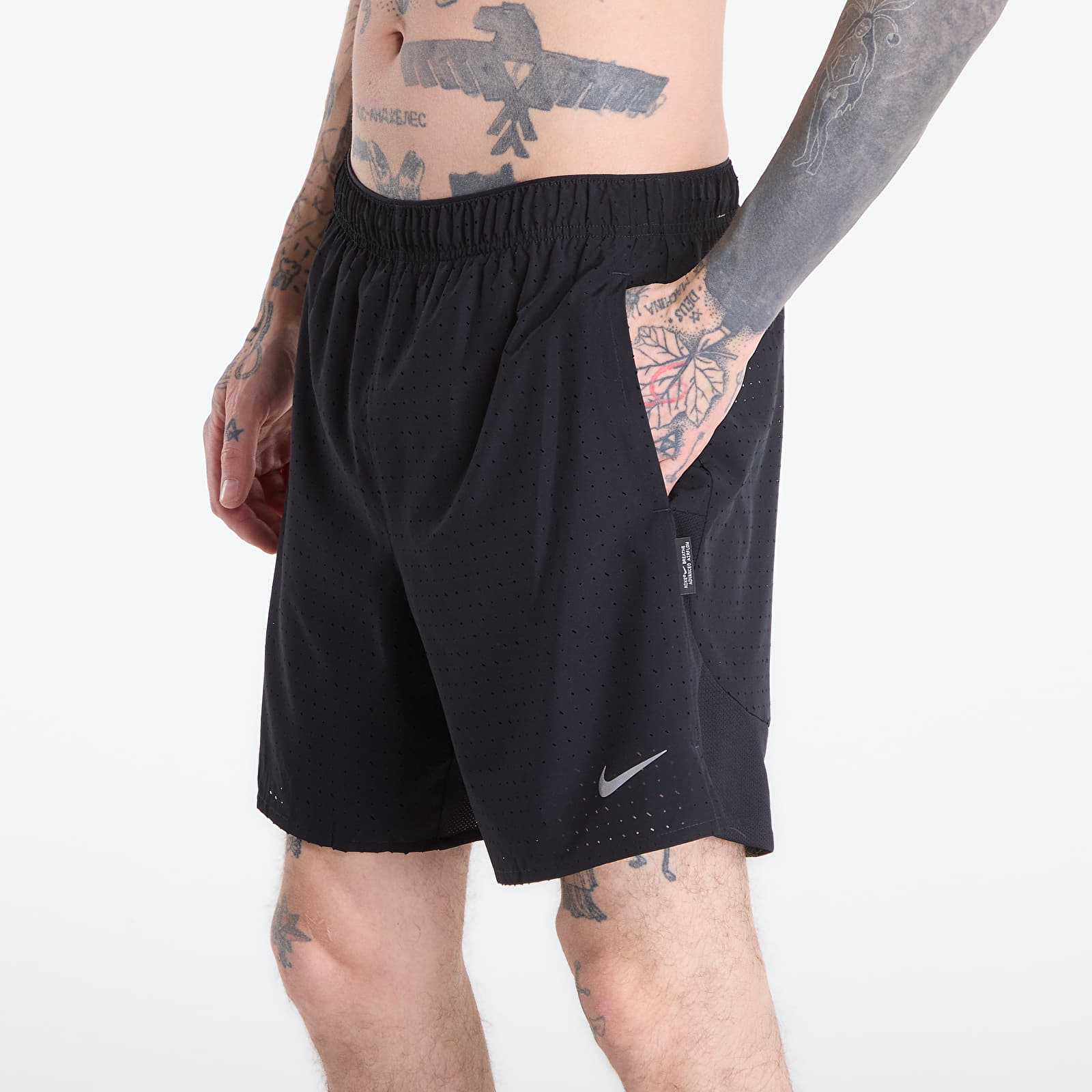 Moške kratke hlače Nike Challenger Breathe Men's Dri-FIT 7" 2-in-1 Running Shorts Black/ Black/ Black/ Reflective Silv