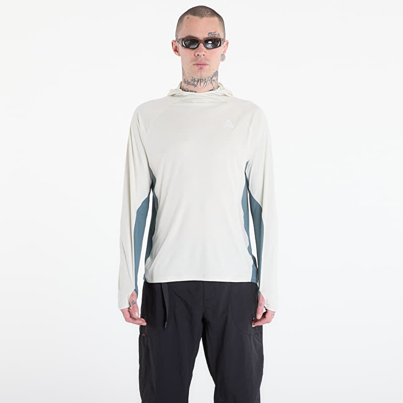 T-skjorte Nike ACG "Solar Chase" Men's Dri-FIT UV Long-Sleeve Hooded Top Sea Glass/ Mineral Slate/ Summit White