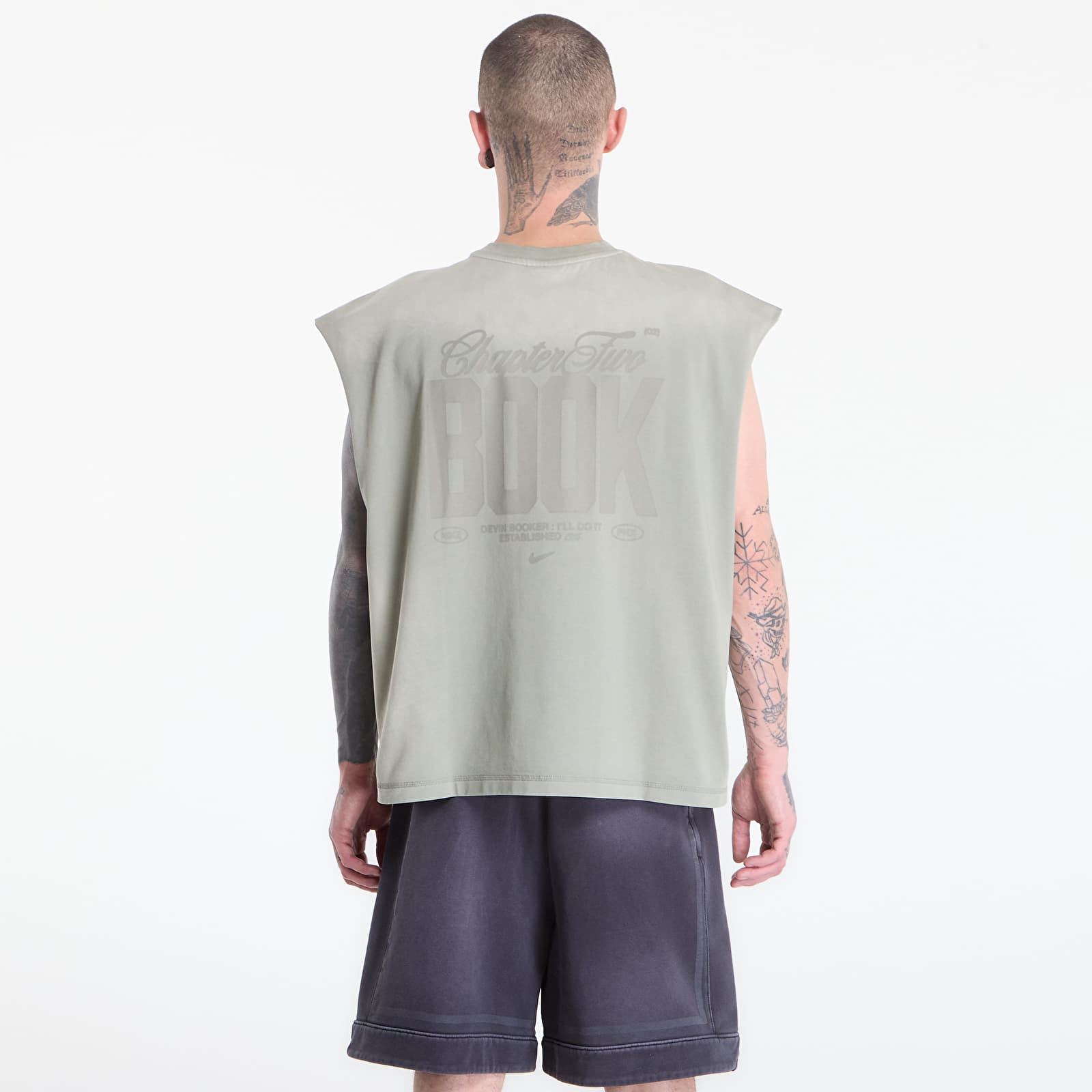 Magliette Nike Book Standard Issue Men's Dri-FIT Sleevleless Game Top Dark Stucco