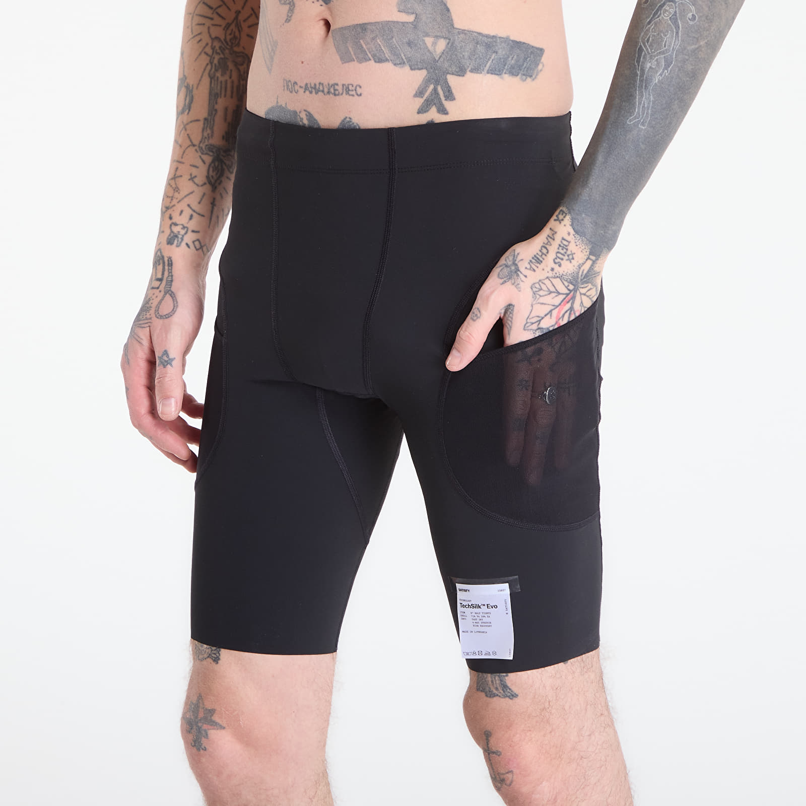 Pantalones cortos Satisfy TechSilk Evo 9 Half Tights Black