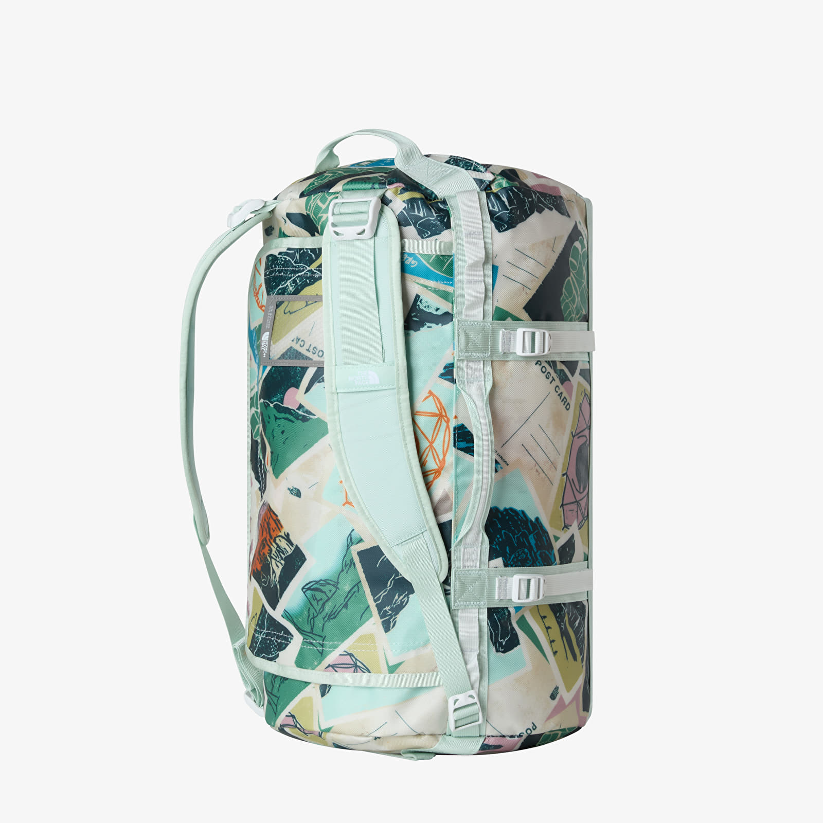 Duffle bag The North Face Base Camp Duffel - S Opal Frost TNF Postcards Print/ Opal Frost-Pearl Stone