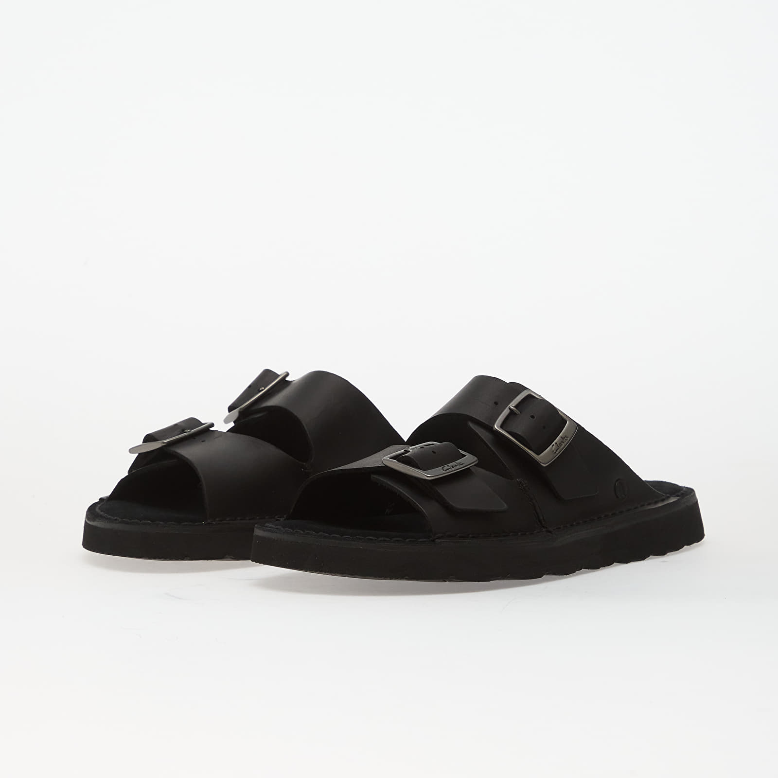 Pánské tenisky a boty Clarks Solsbury Strap Black Leather
