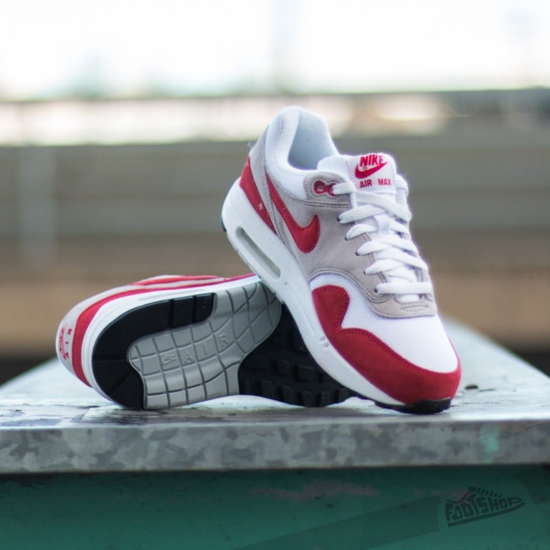 Women s shoes Nike Air Max 1 GS White Challange Red Natural Grey Black Footshop
