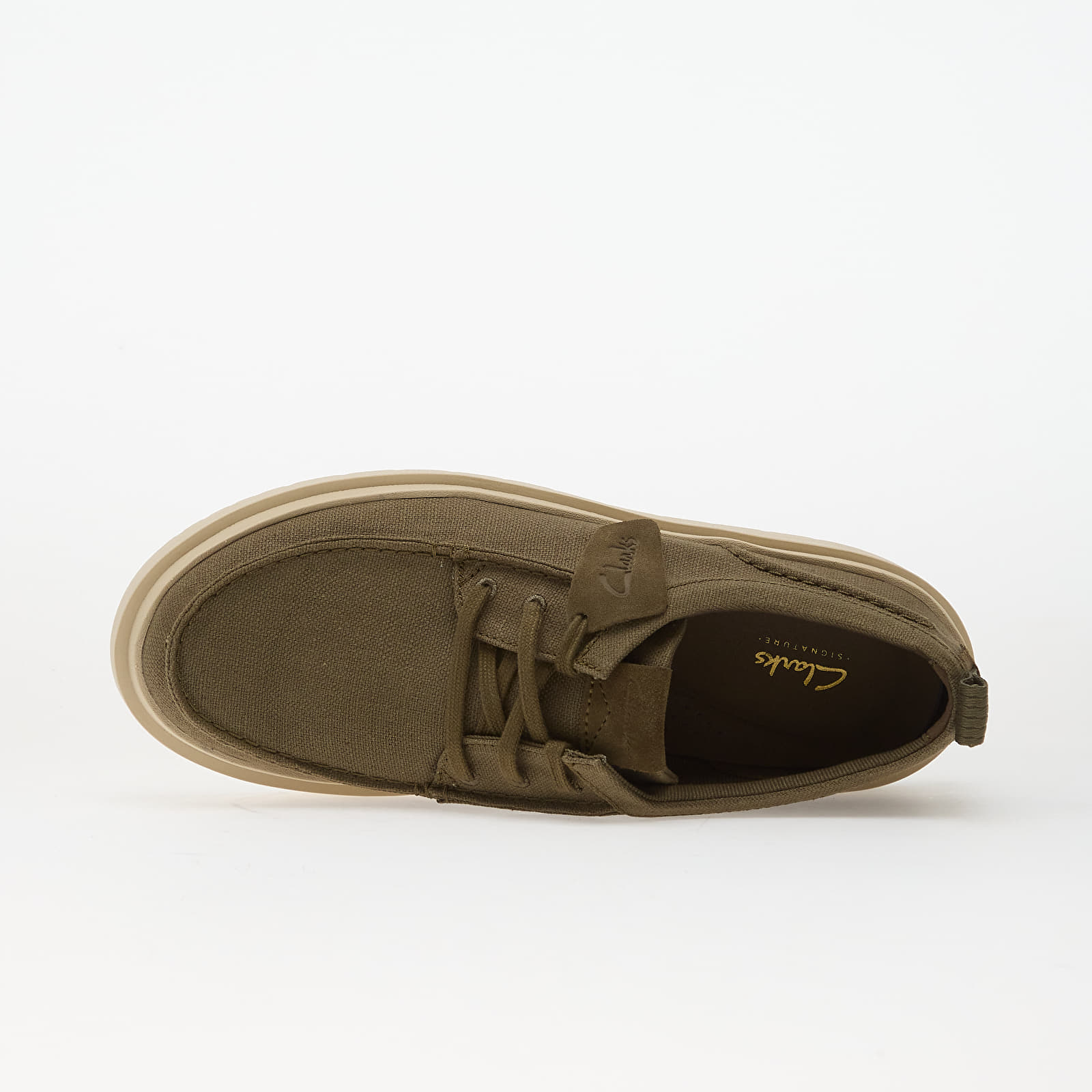 Men's shoes Clarks Polden Moc Olive Canvas