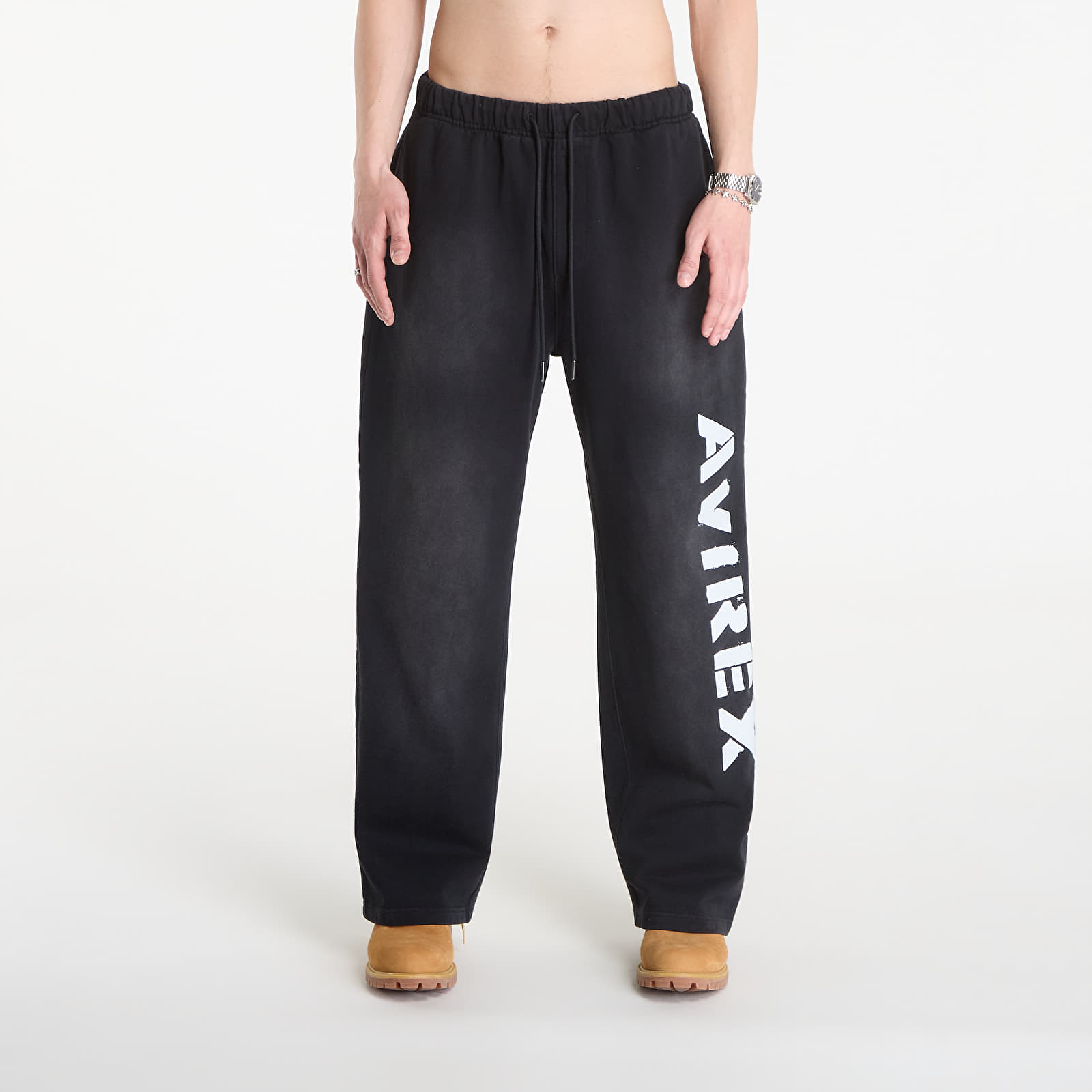 Joggebukser Avirex Distress Icon Sweatpant Black