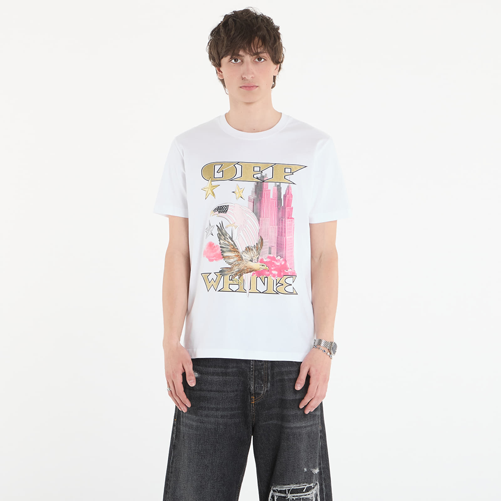 Pánske tričká Off-White Allover Frame Slim S/S Tee White