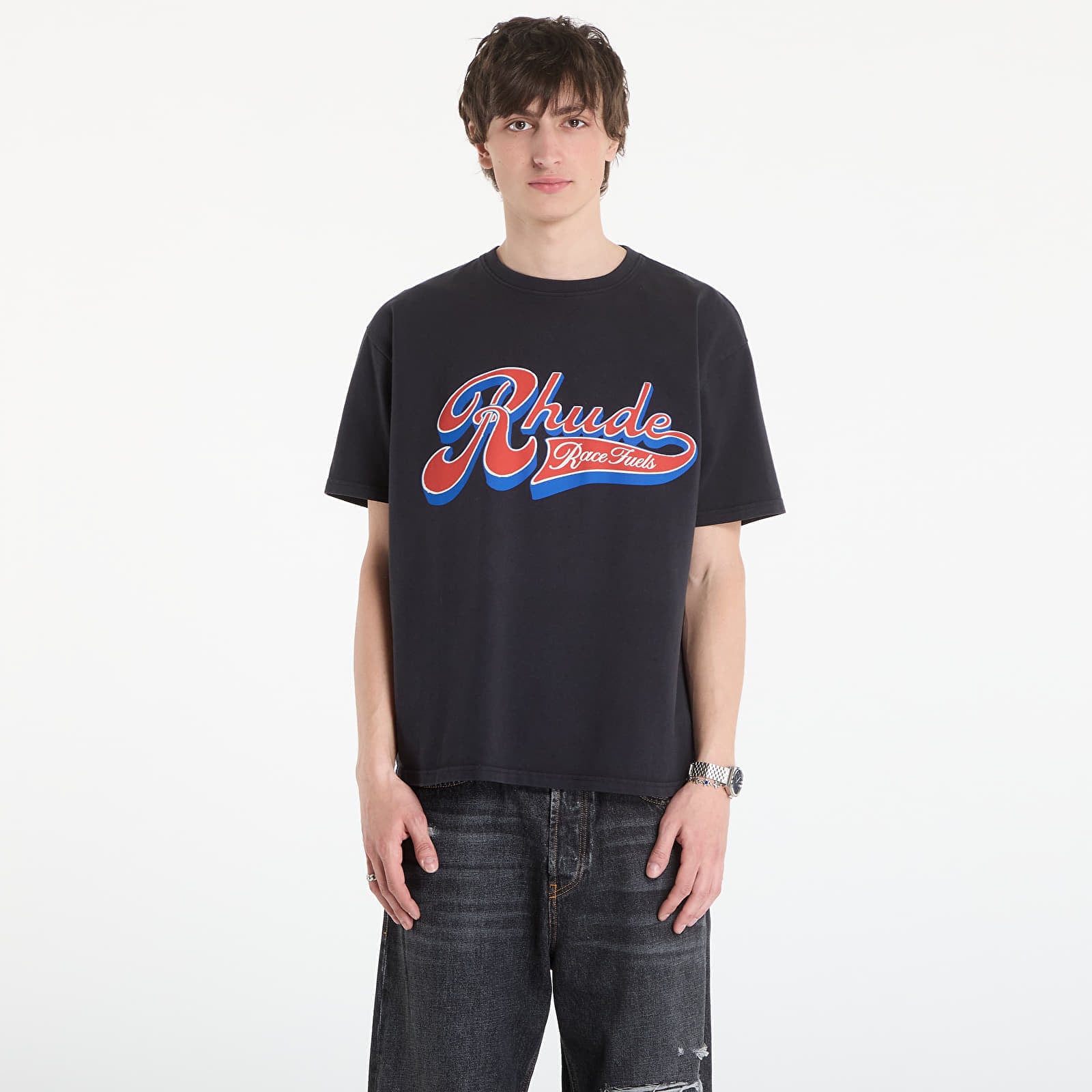 Тениска Rhude Pit Stop Tee Vintage Black/ Red/ Blue L