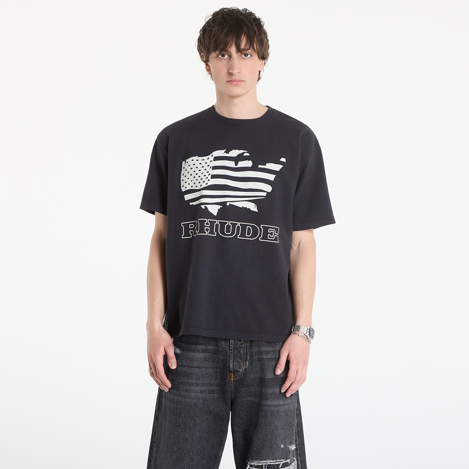 Тениска Rhude Banner Tee Vintage Black/ White XL