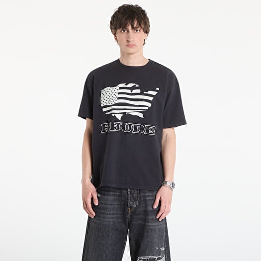 Camiseta Rhude Banner Tee Vintage Black/ White