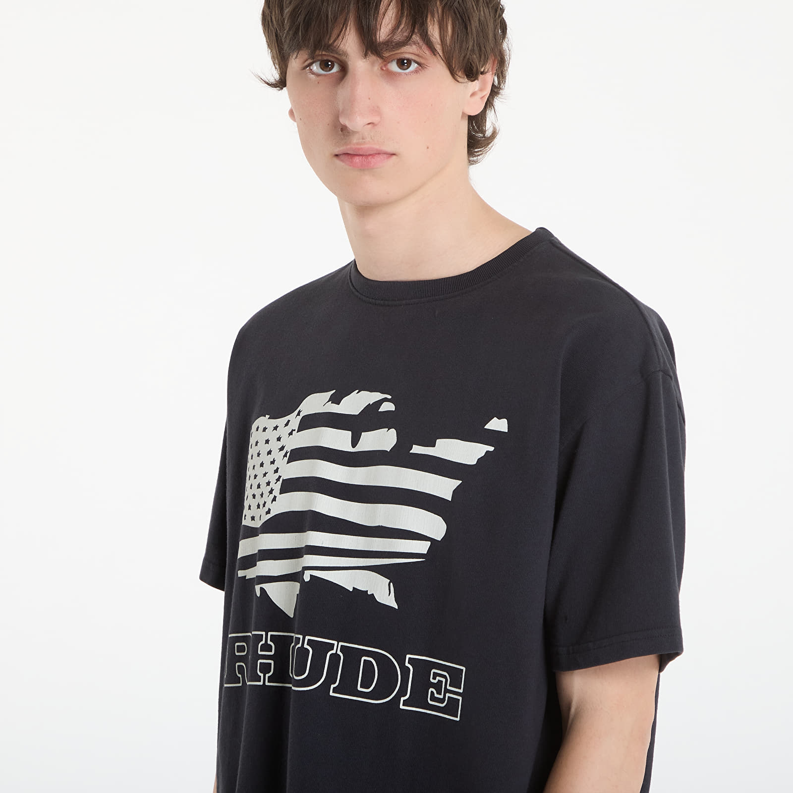 Camisetas de hombre Rhude Banner Tee Vintage Black/ White
