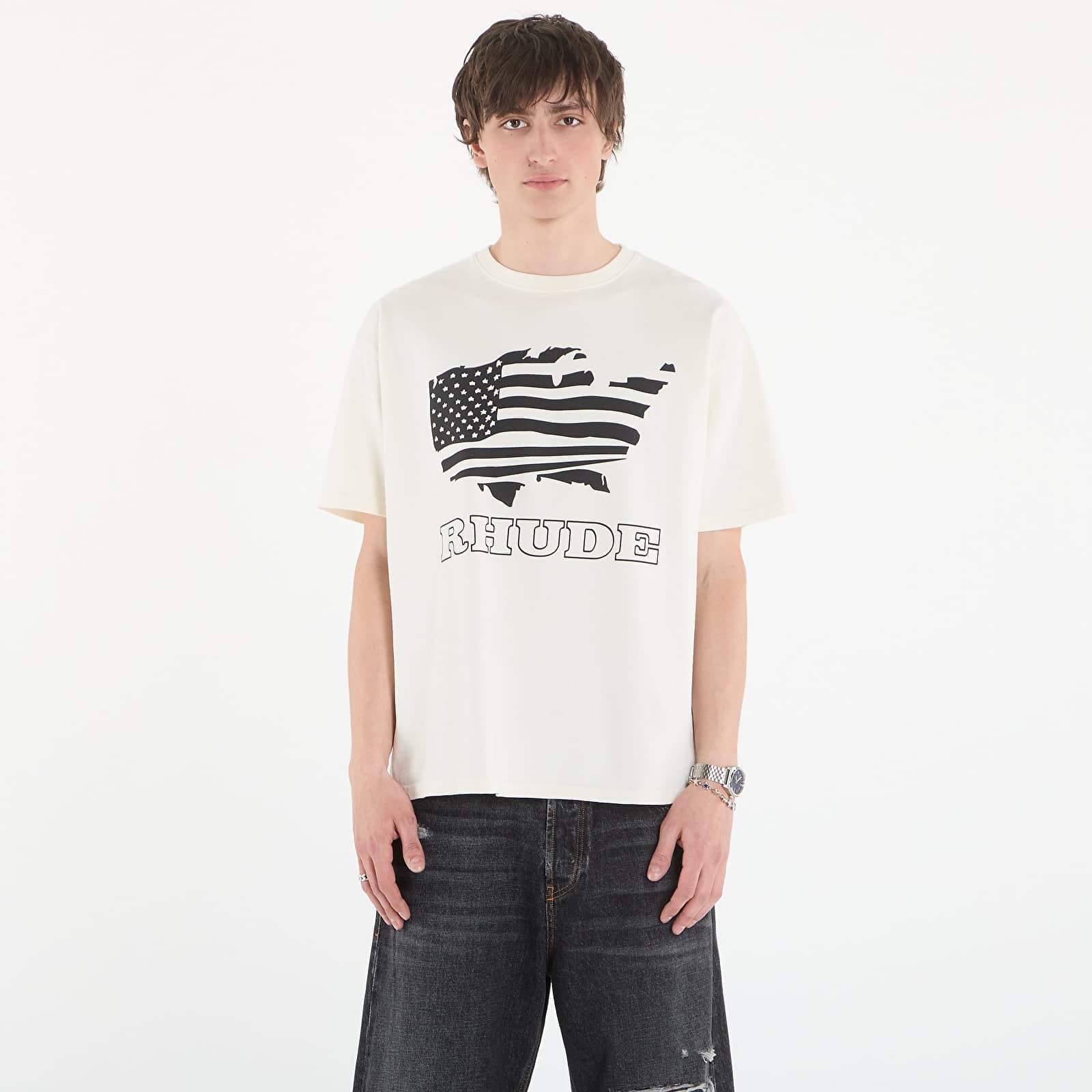 Тениска Rhude Banner Tee Vintage White/ Black S