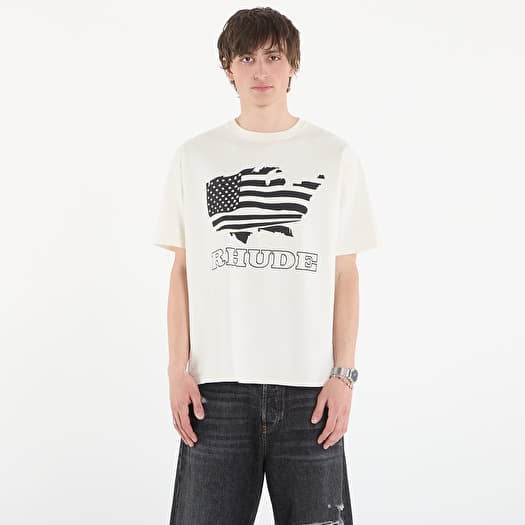 Camiseta Rhude Banner Tee Vintage White/ Black