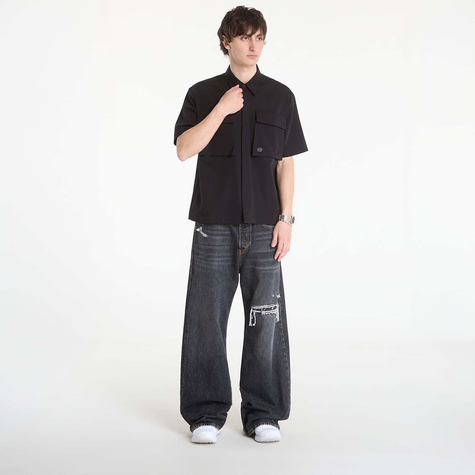 Pánske košele Filling Pieces Resort Shirt Drapy Black