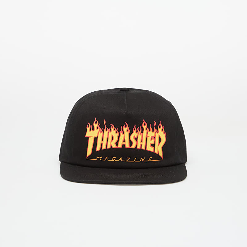 Thrasher Printed Flame Snapback Black