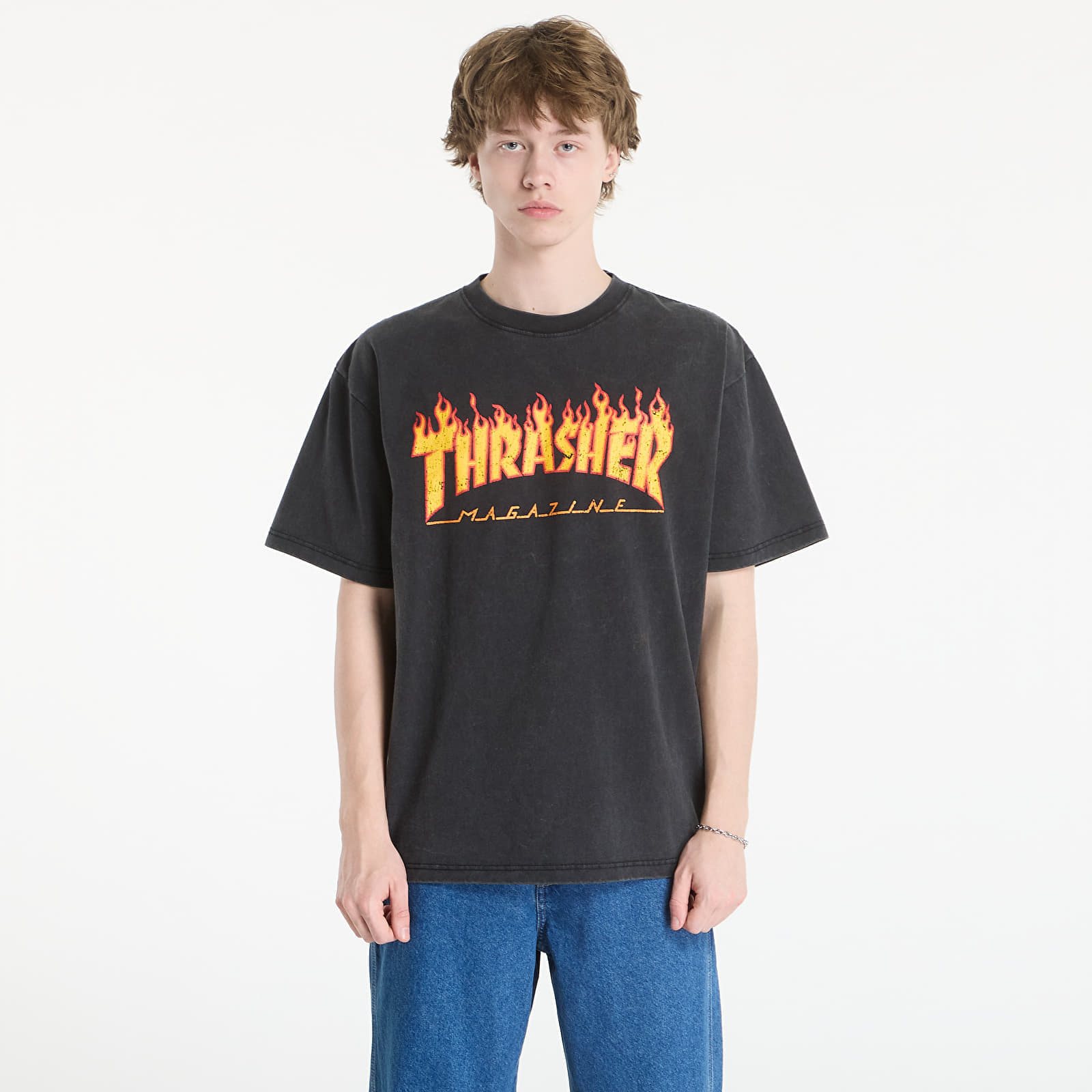 Тениска Thrasher Flame Vintage T-Shirt Black XXL