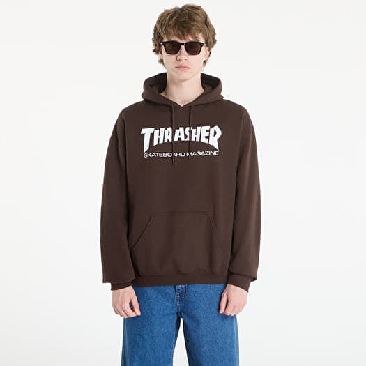 Kampsun Thrasher Skate Mag Hood Dark Chocolate/ White