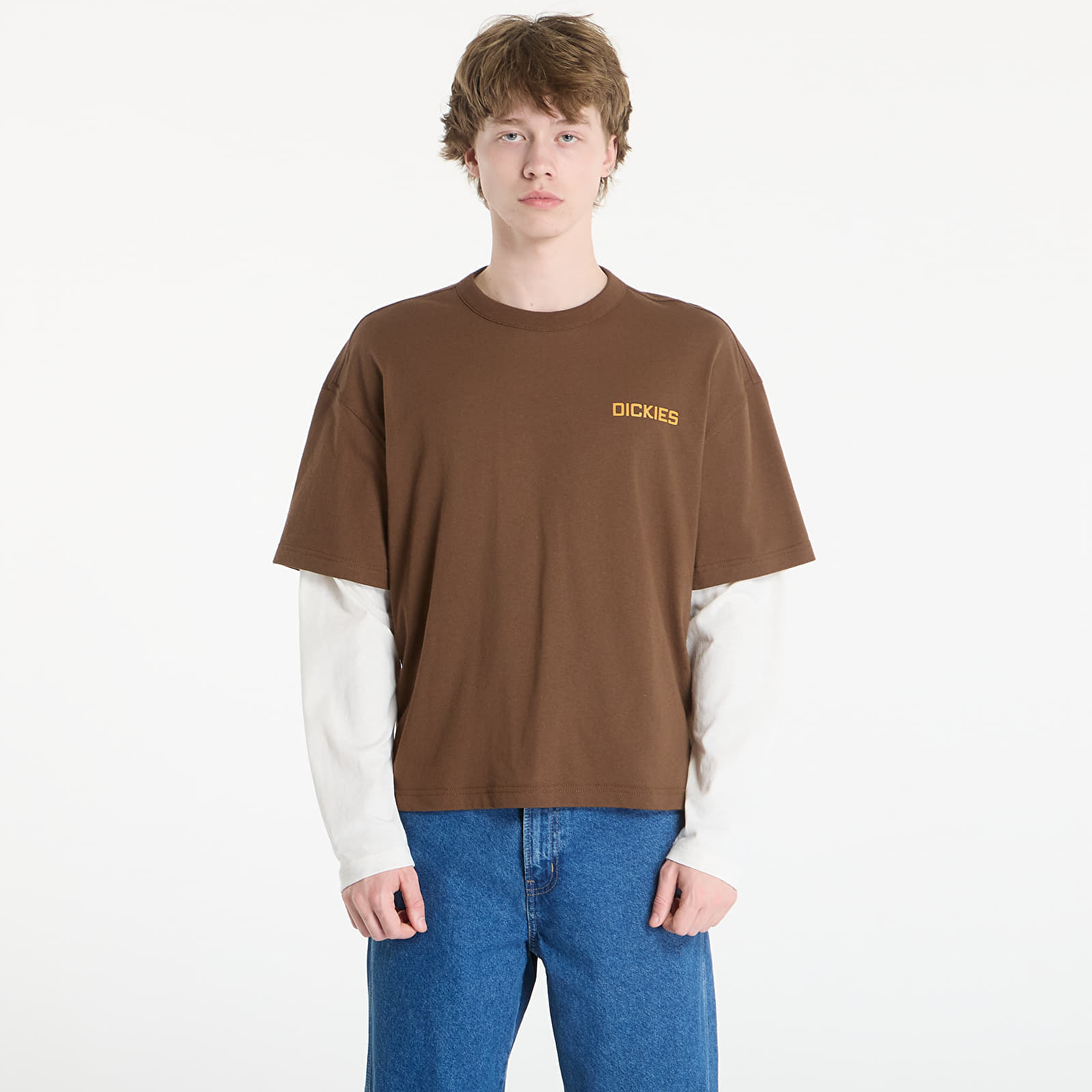 Тениска Dickies Payson 2-in-1 Tee Timber Brown M