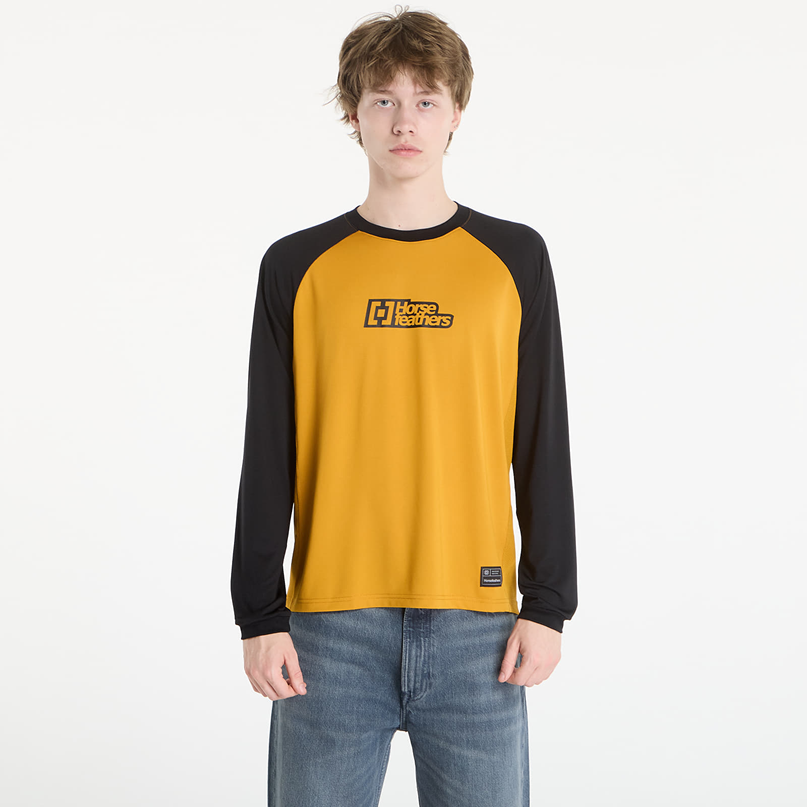 Men's jerseys Horsefeathers Spike Ls Bike Jersey Sunflower/ Black