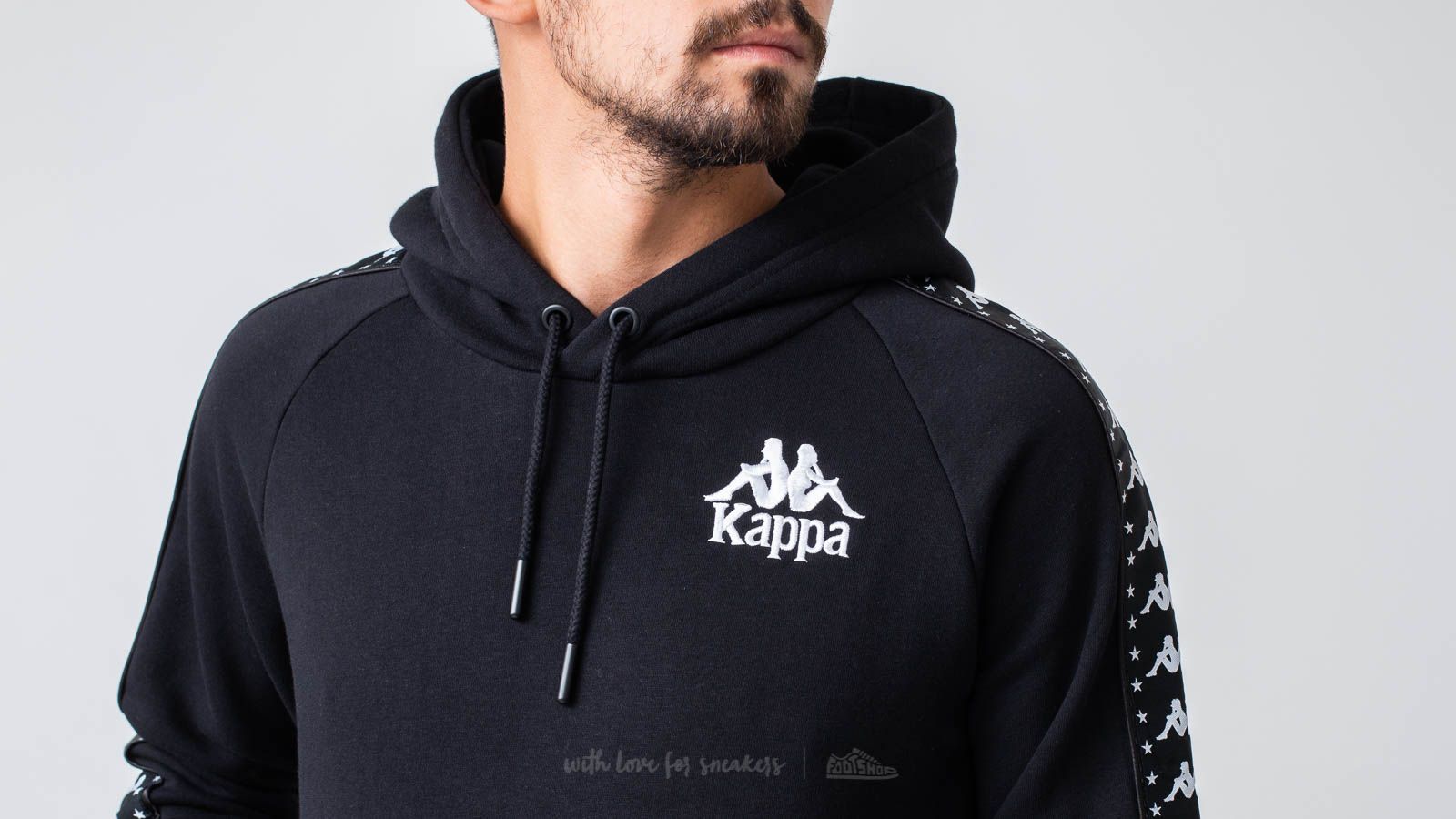 Kappa black hoodie new arrivals