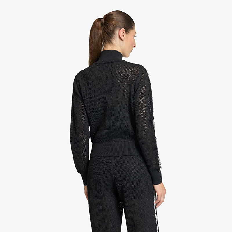 adidas Knitted Crochet Firebird Track Top Black | Footshop