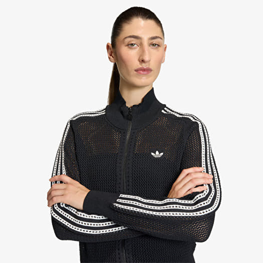 adidas Knitted Crochet Firebird Track Top Black | Footshop