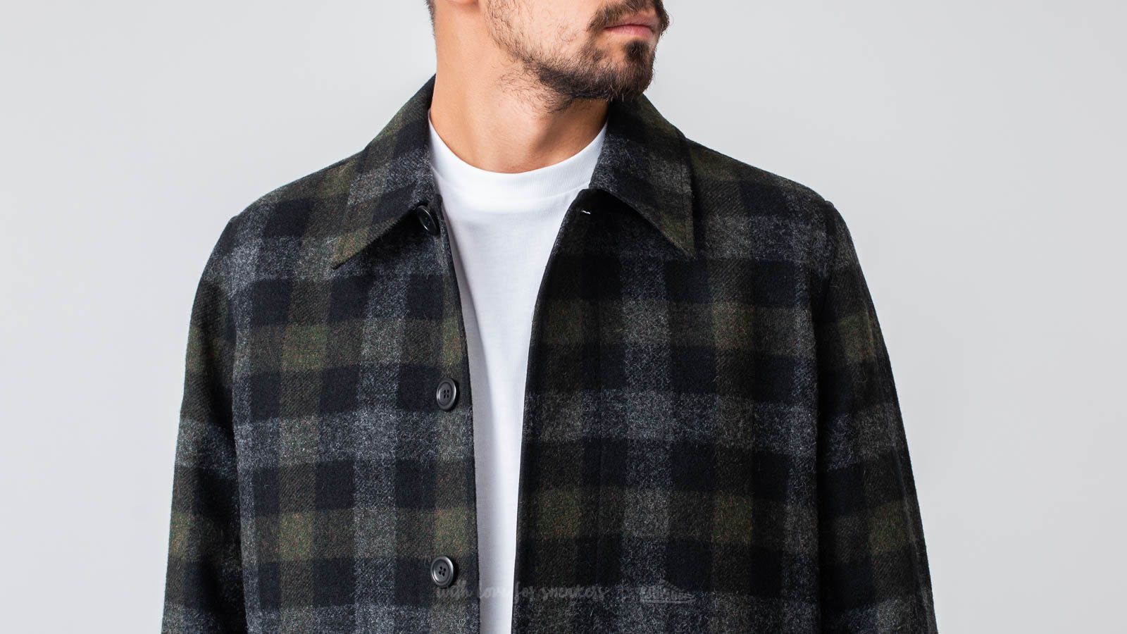 Jackets and Coats Norse Projects Thor Wool Check Coat Magnet Grey