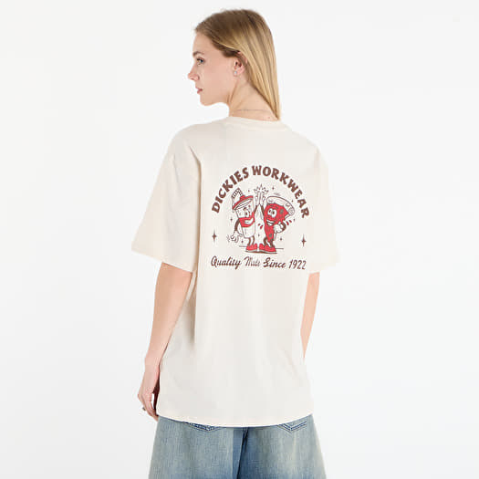 【新作】SALSATION WEAR TOPS！Dirty white T-shirts Dickies Pizza Tee UNISEX Beige (DK0A886MF901) | Footshop