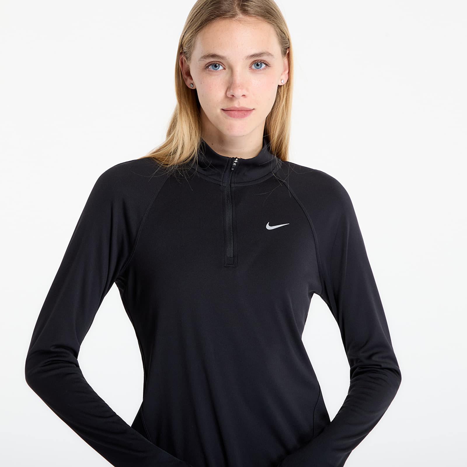 Trička Nike Tempo Women's Dri-FIT 1/4-Zip Running Top Black/ Reflective Silv