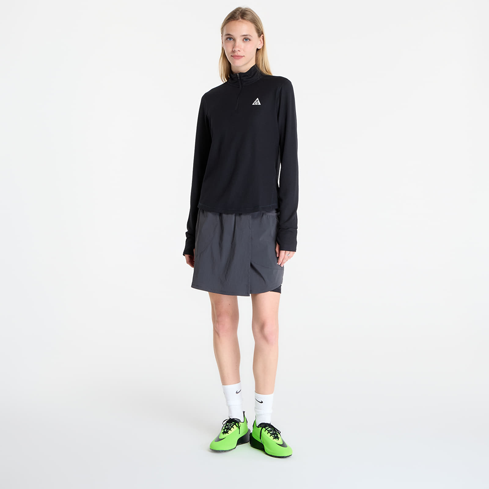 Trička Nike ACG Women's Dri-FIT 1/2-Zip Trail Running Top Black/ Black/ Summit White