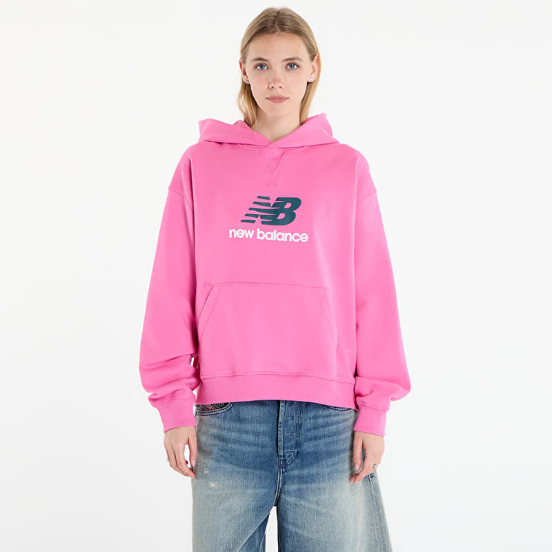 Sweatshirt New Balance Athletics French Terry Logo Hoodie Pink Satin