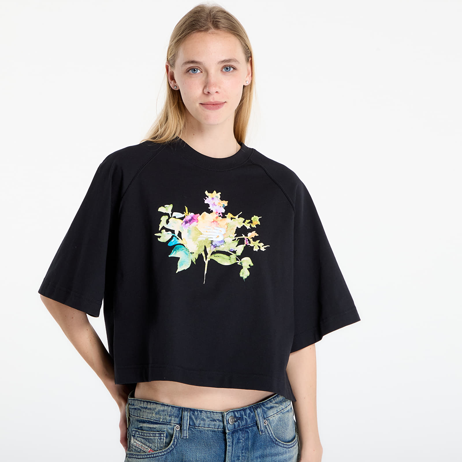 Camisetas New Balance Watercolor Multi Boxy T-Shirt Black