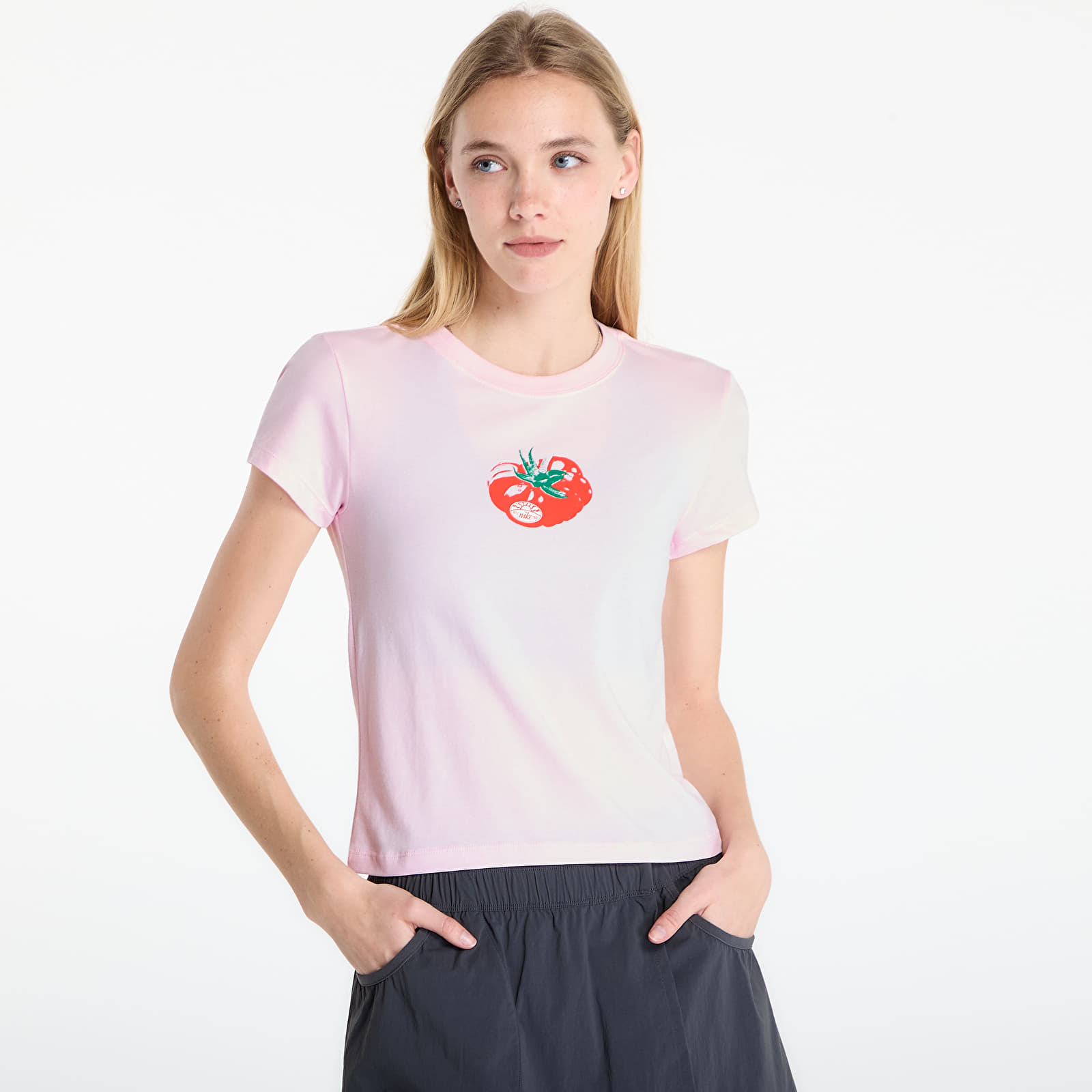 Dames T-shirts Nike Sportswear Chill Knit Women's Slim Cropped T-Shirt Pink Foam