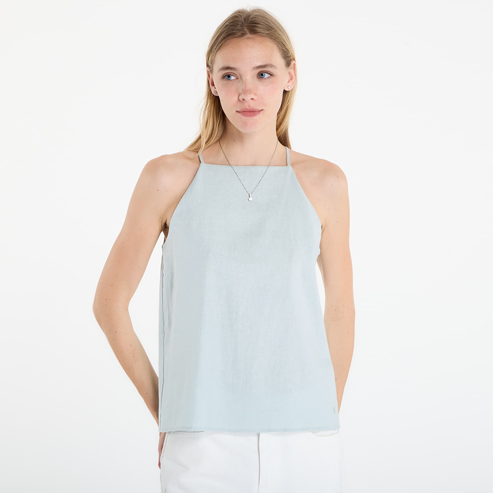 Toppe til kvinder Calvin Klein Jeans Linen Sl Fashion Top Green