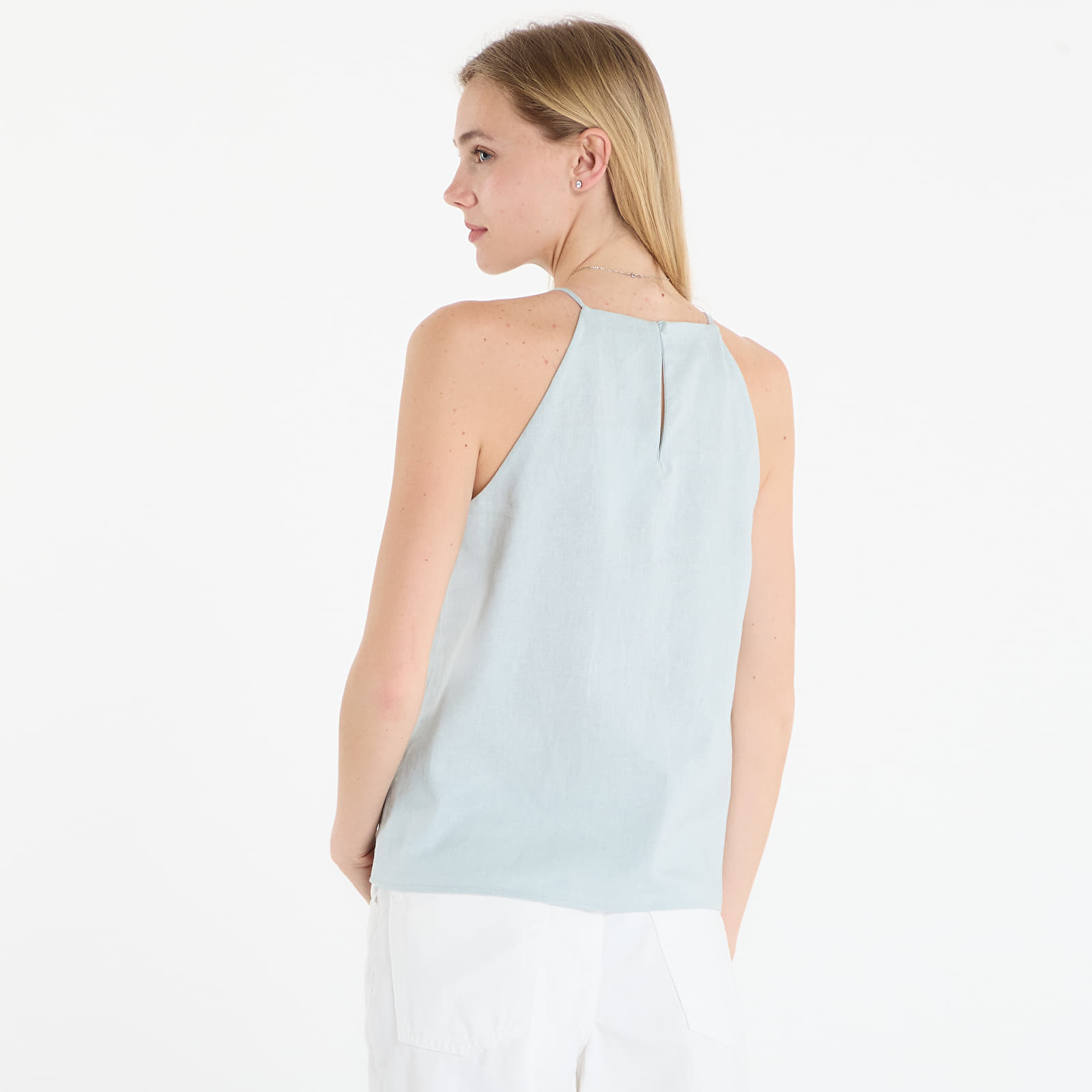 Toppe til kvinder Calvin Klein Jeans Linen Sl Fashion Top Green