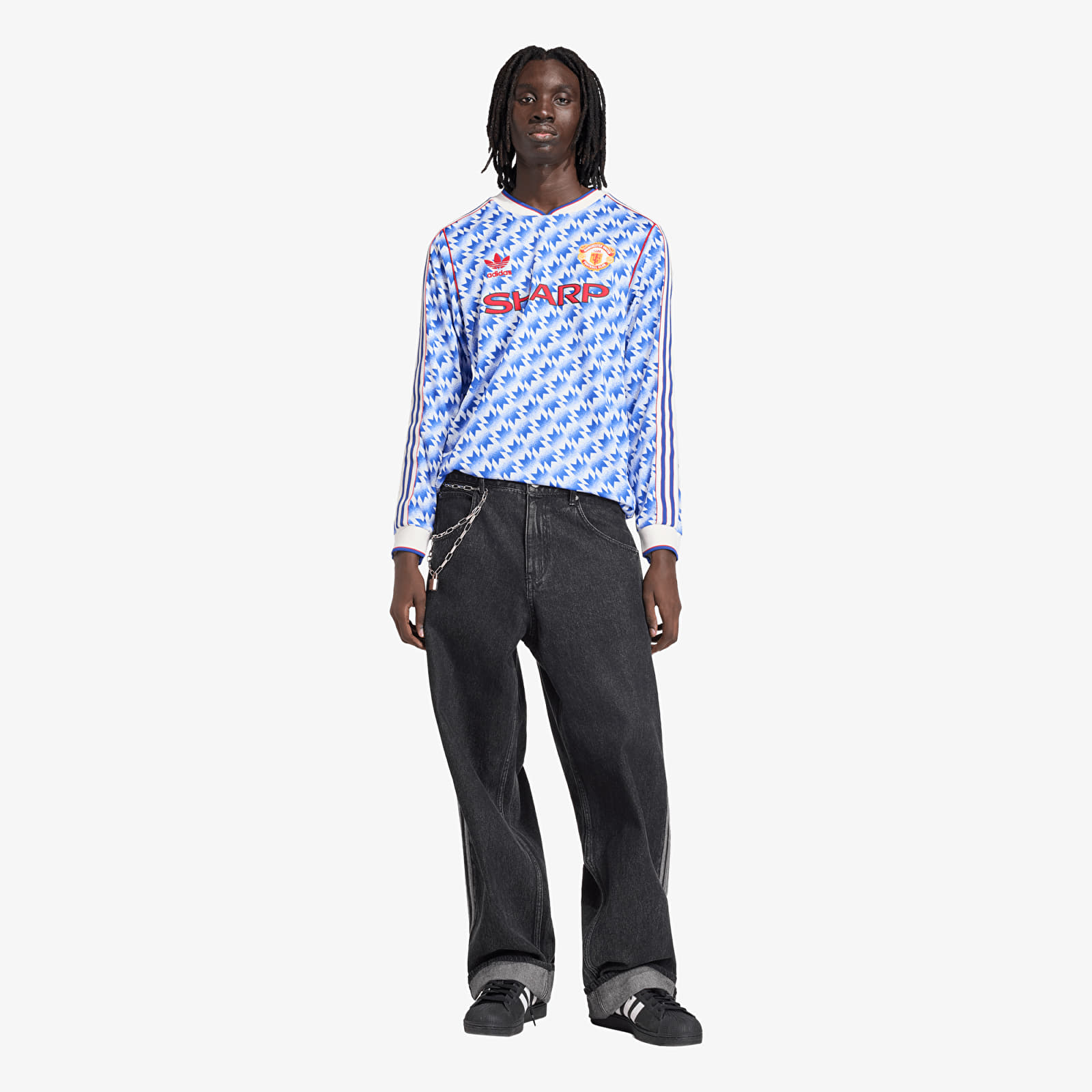 Trikots adidas Manchester United Away Long Sleeve Jersey 90 Multicolor