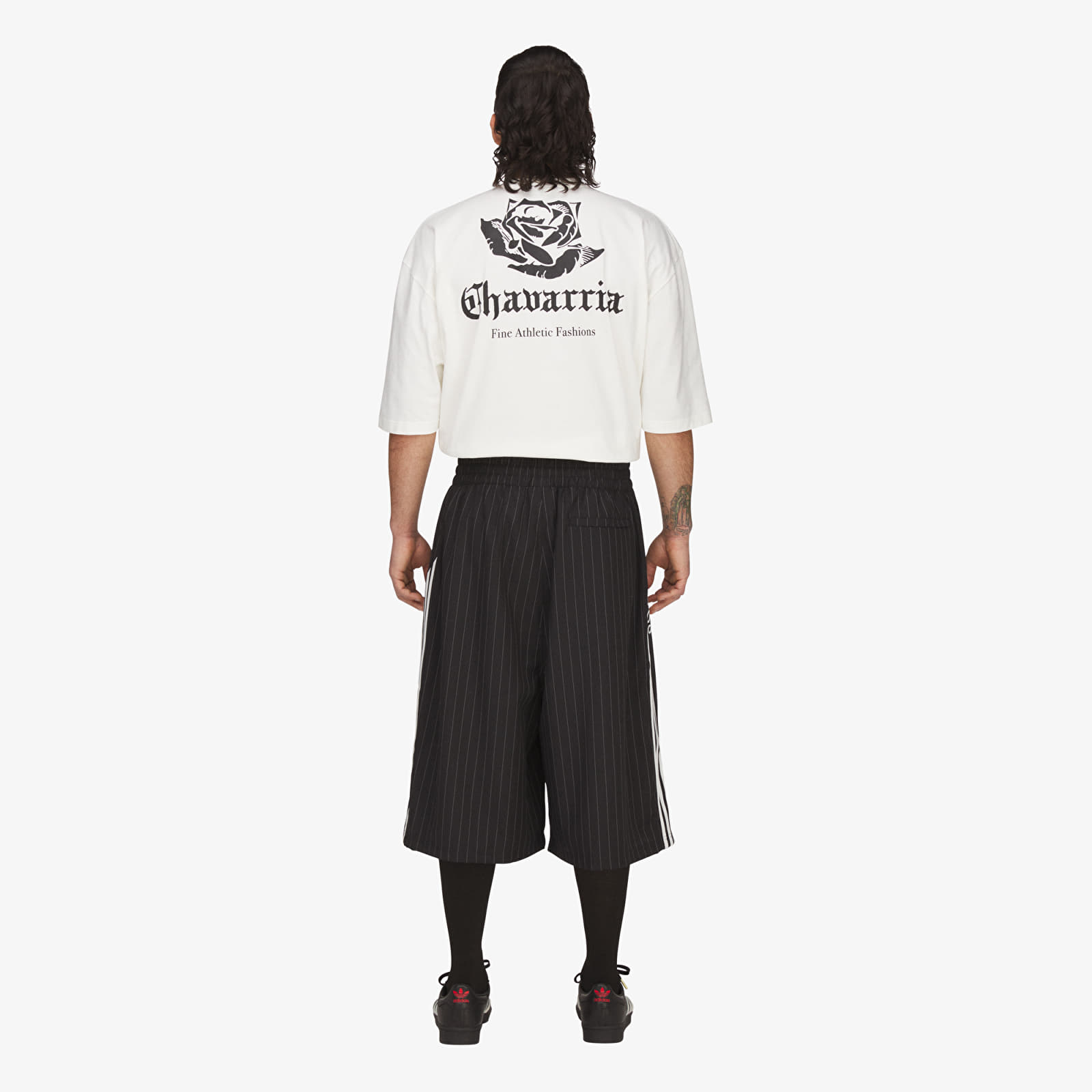 Kurzhosen adidas x Willy Chavarria Pinstripe Long Short Black/ White