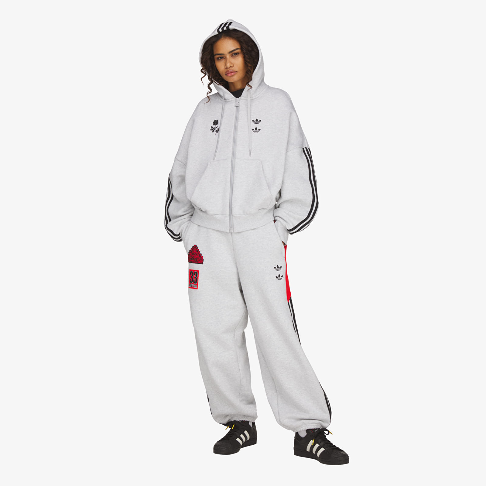 Φούτερ adidas x Willy Chavarria Full Zip Logo Hoodie Light Grey Heather