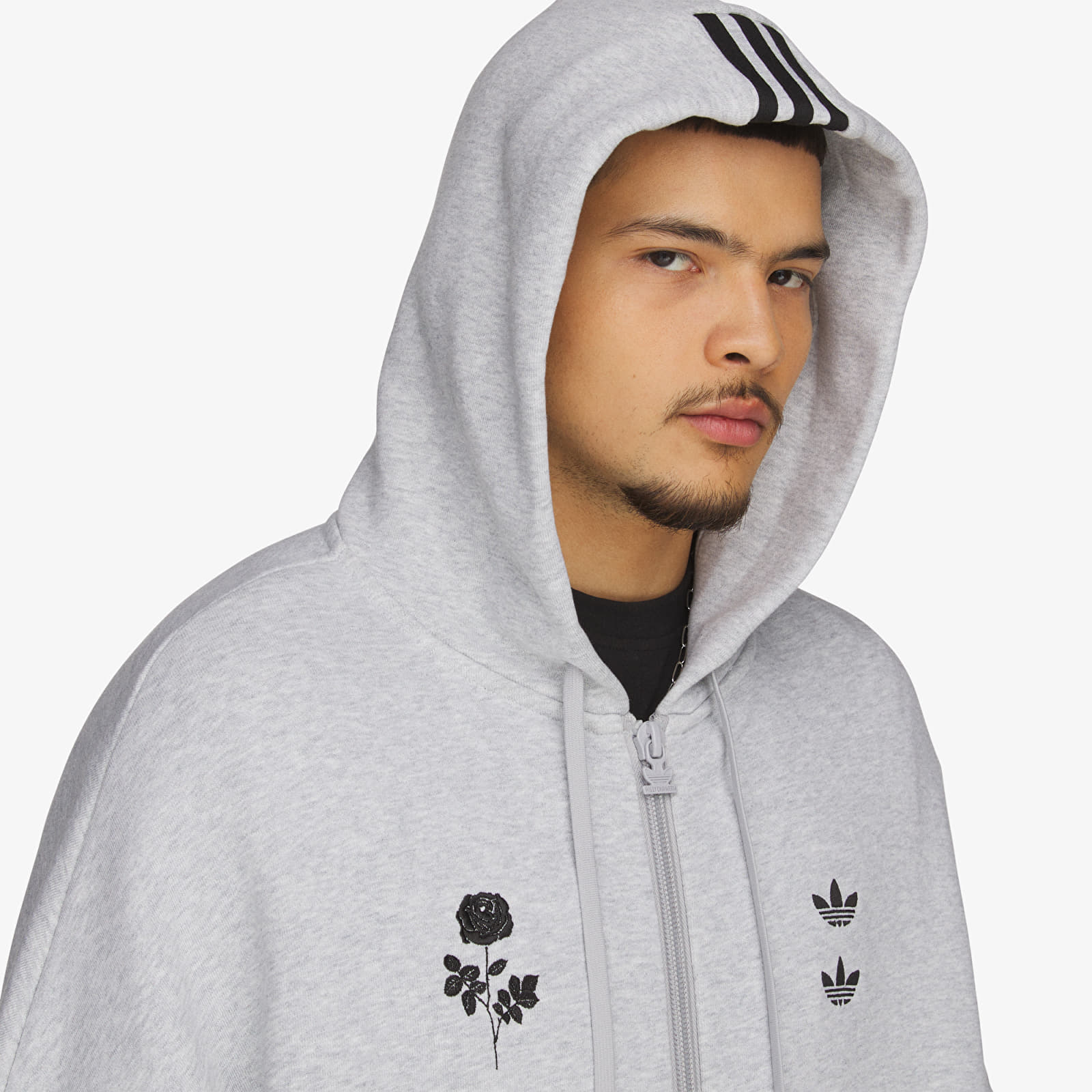 Φούτερ adidas x Willy Chavarria Full Zip Logo Hoodie Light Grey Heather