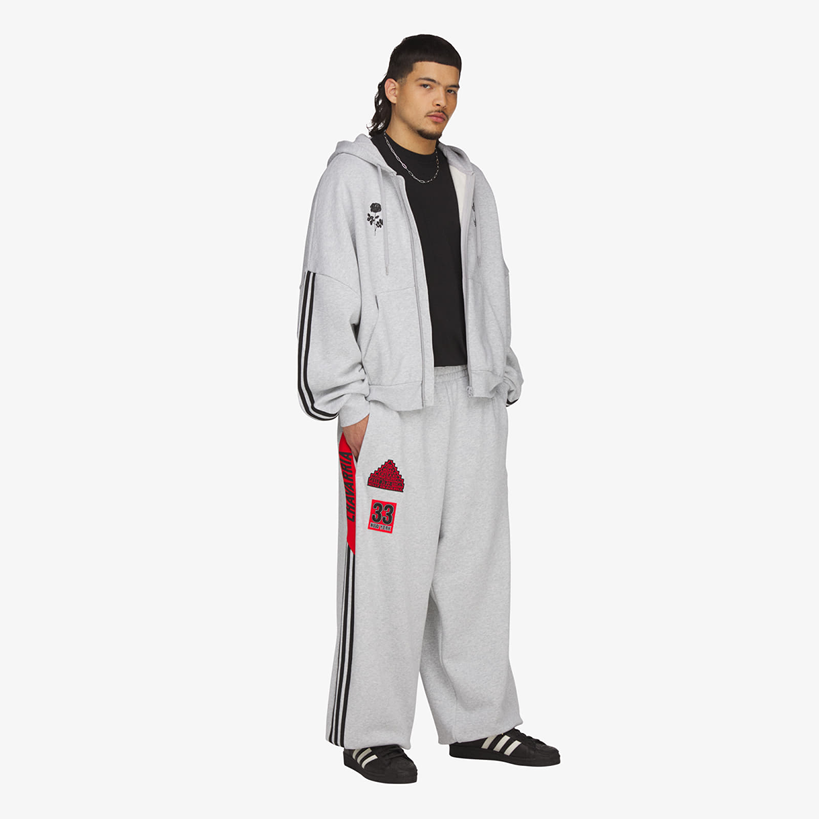 Φούτερ adidas x Willy Chavarria Full Zip Logo Hoodie Light Grey Heather